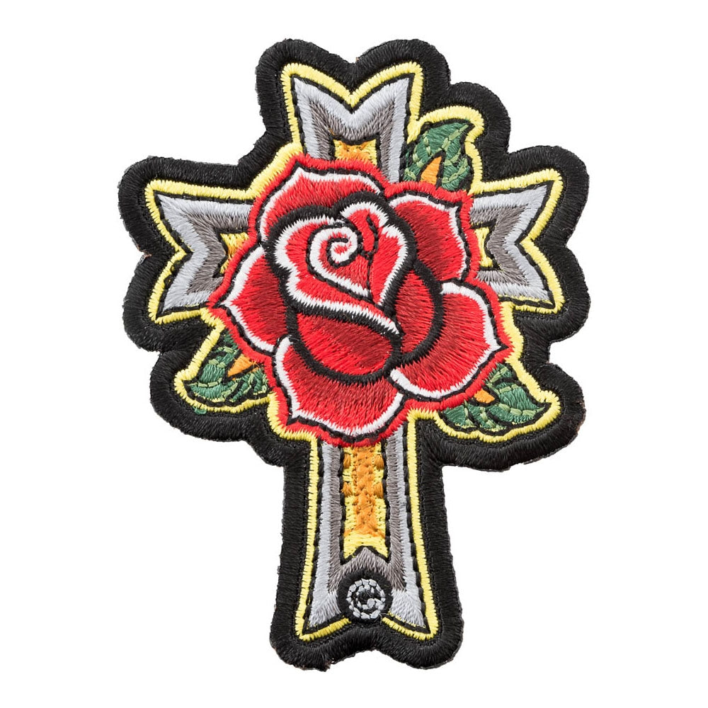 Christian Red Rose Cross Patch, Religious Cross Patches — product image