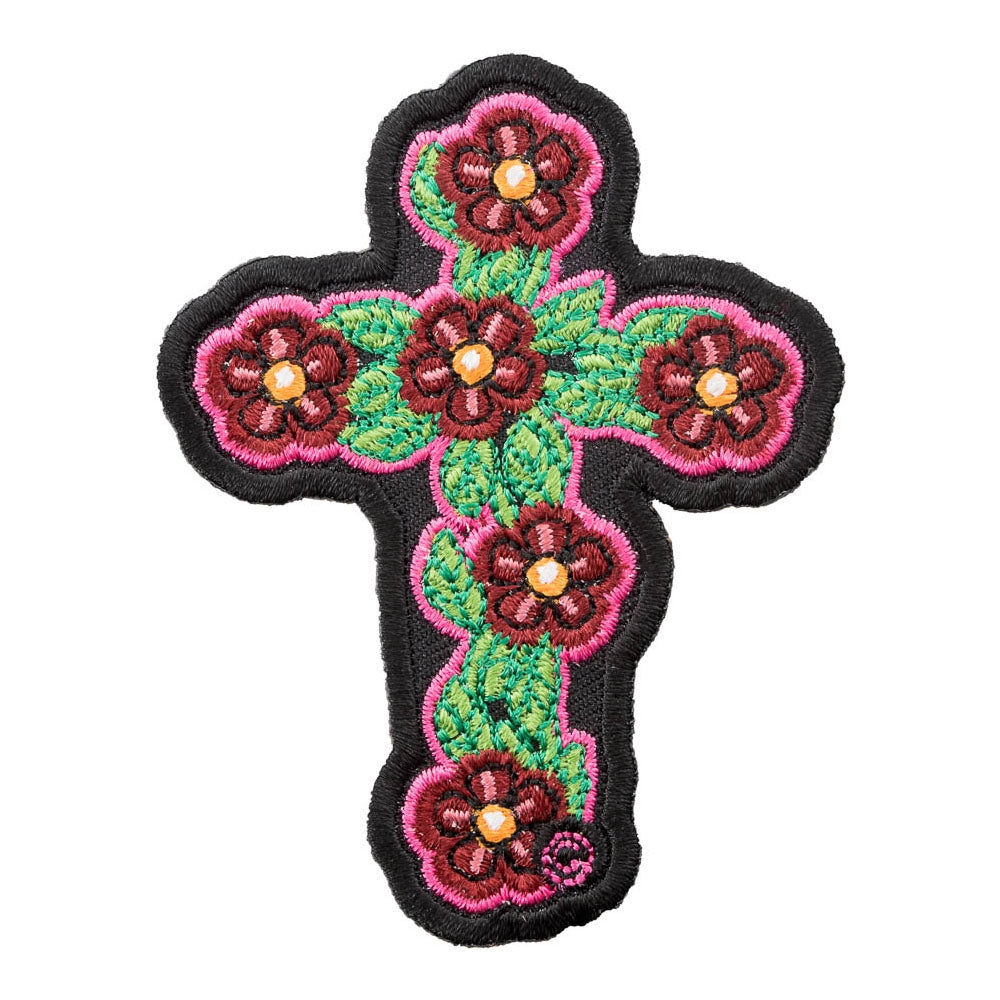 Pink Blooming Daisies Cross Patch, Religious Patches — product image