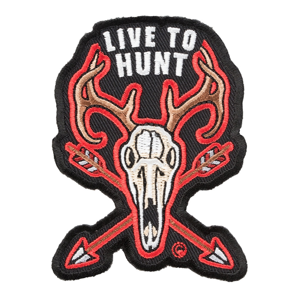 Live To Hunt Deer Skull And Arrows Patch, Hunting Patches — product image