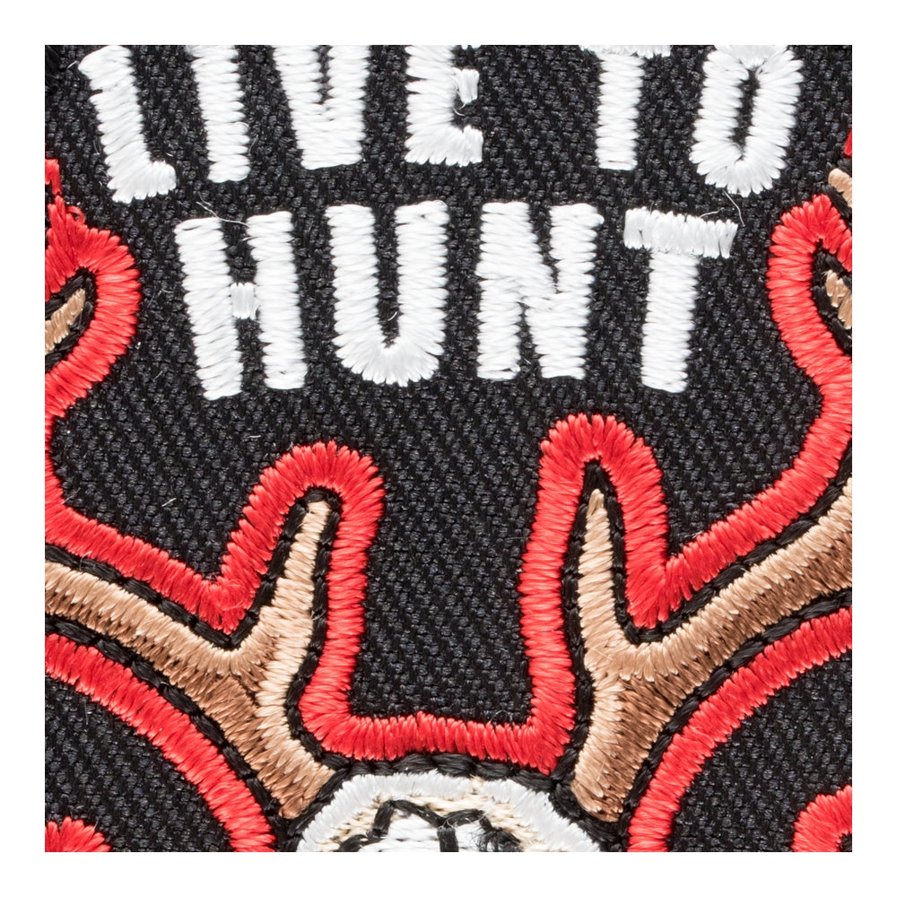 Live To Hunt Deer Skull And Arrows Patch, Hunting Patches — detail view 1