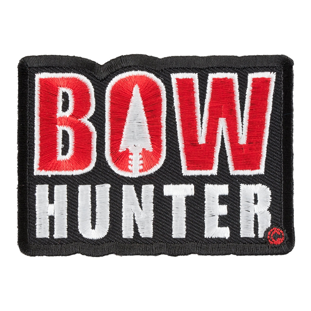 Red &amp; Black Bow Hunter Arrowhead Patch, Hunting Patches — product image