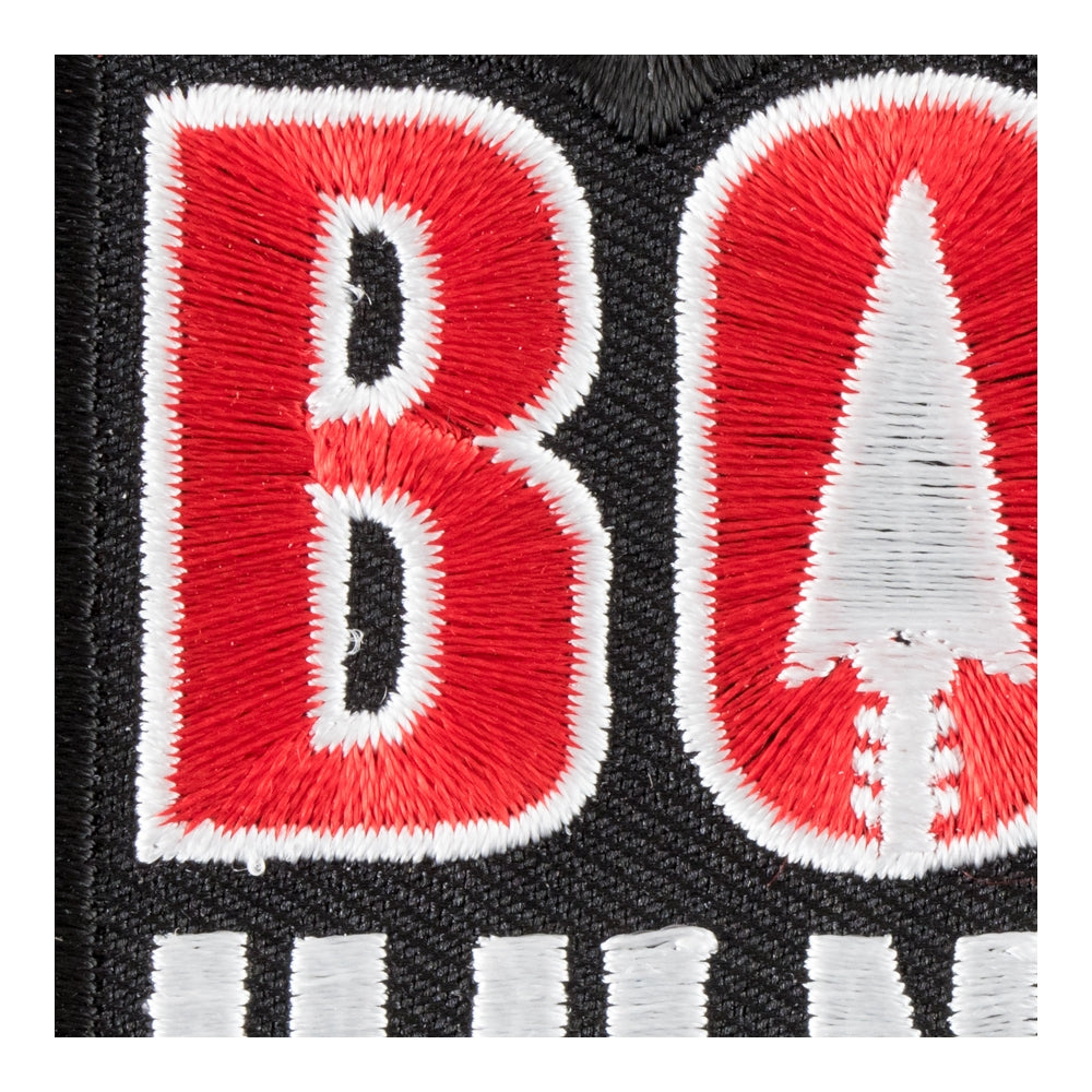 Red &amp; Black Bow Hunter Arrowhead Patch, Hunting Patches — detail view 2