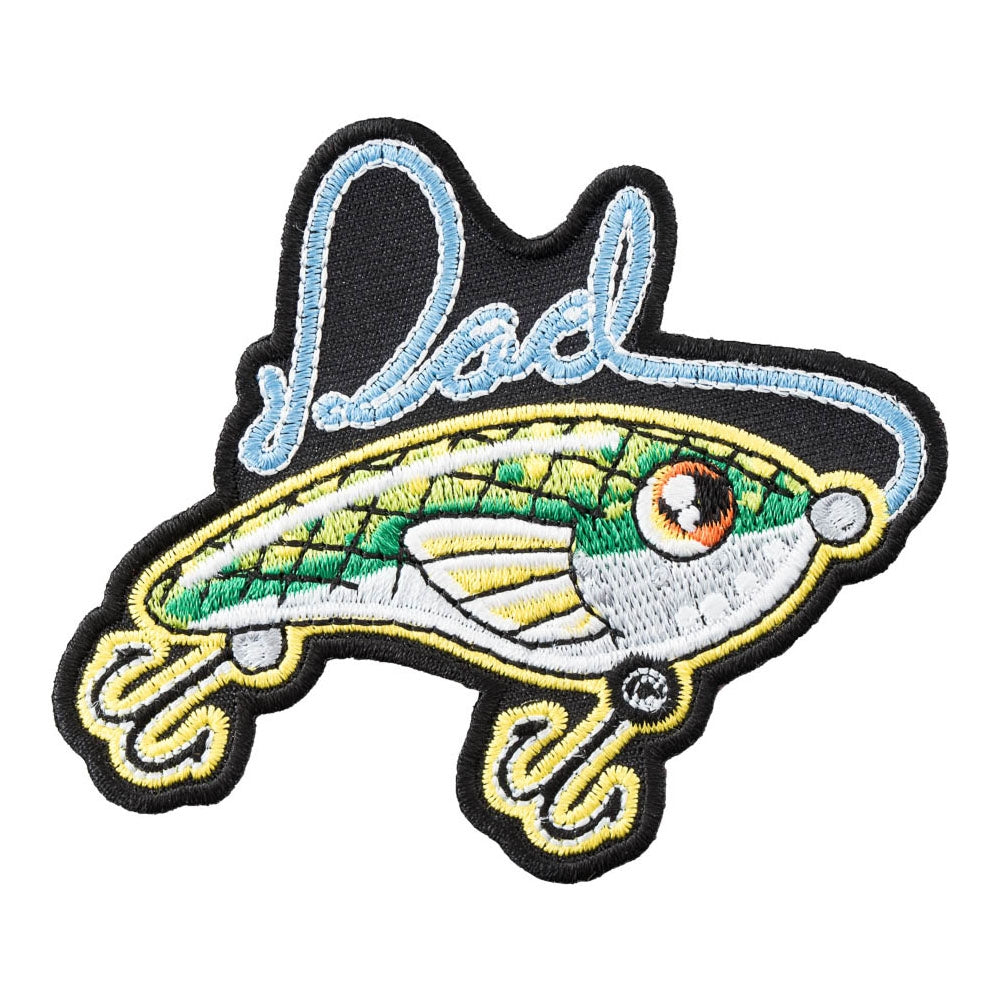 Dad Green & Yellow Fishing Lure Patch, Fishing Patches — product image