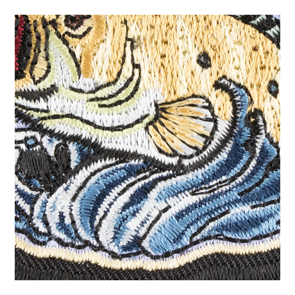 Setting The Hook Bass Fisherman Patch, Fishing Patches — detail view 2