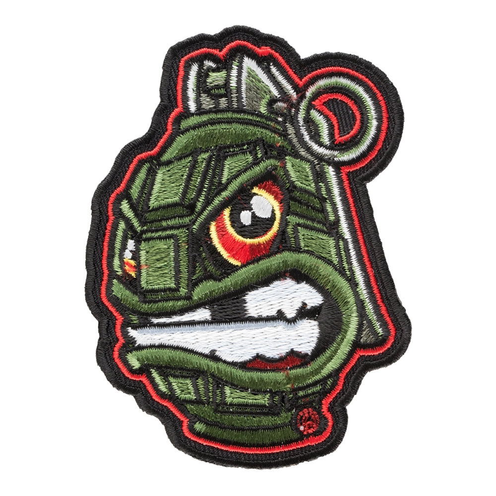 Angry Green Grenade Face Patch, Weapons Patches — product image