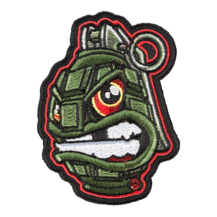 Angry Green Grenade Face Patch, Weapons Patches — product image
