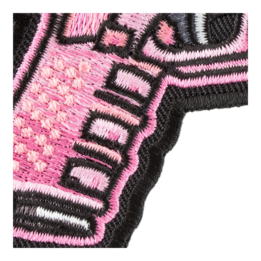 Pink Pistol Embroidered Patch, Guns &amp; Weapons Patches — detail view 1