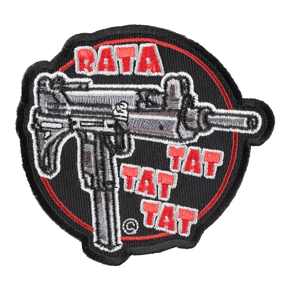 Rata Tat Tat Machine Gun Patch, Guns &amp; Weapons Patches — product image
