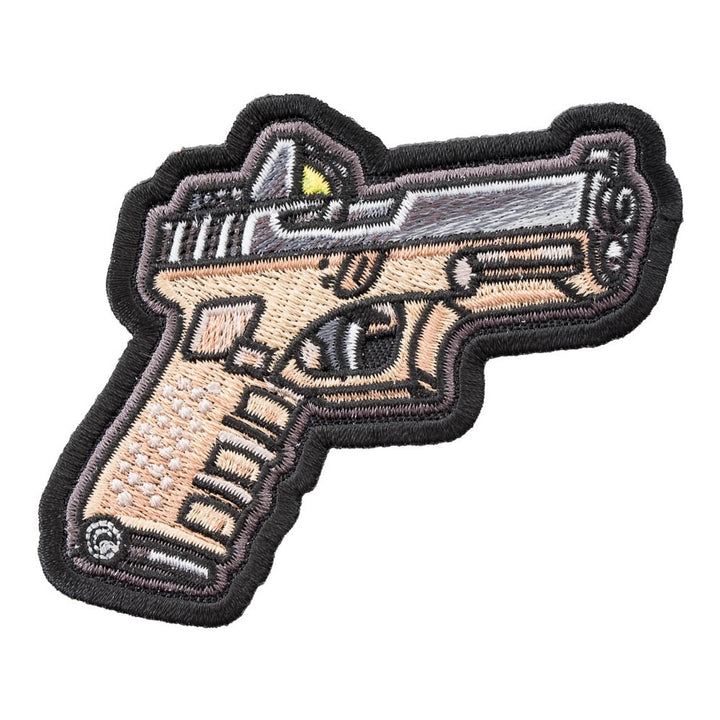 Tan And Gray Tactical Pistol Patch, Guns &amp; Weapons Patches — product image
