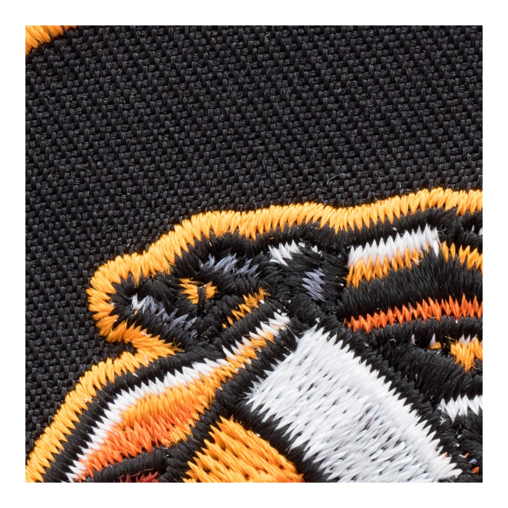 Orange Motorcycle Rider Embroidered Patch, Biker Patches — detail view 1
