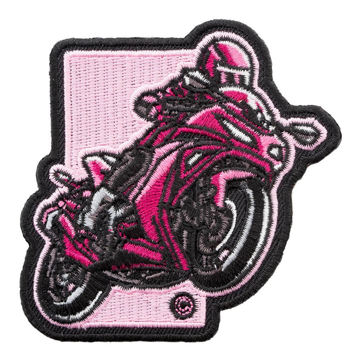 Pink Lady Rider Motorcycle Patch, Ladies Biker Patches — product image