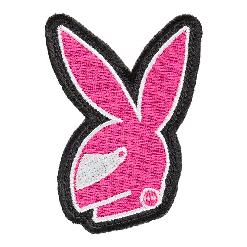 Pink Biker Bunny Cut-Out Patch, Ladies Motorcycle Patches — product image