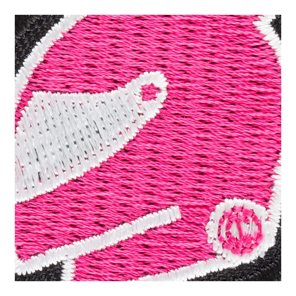 Pink Biker Bunny Cut-Out Patch, Ladies Motorcycle Patches — detail view 1