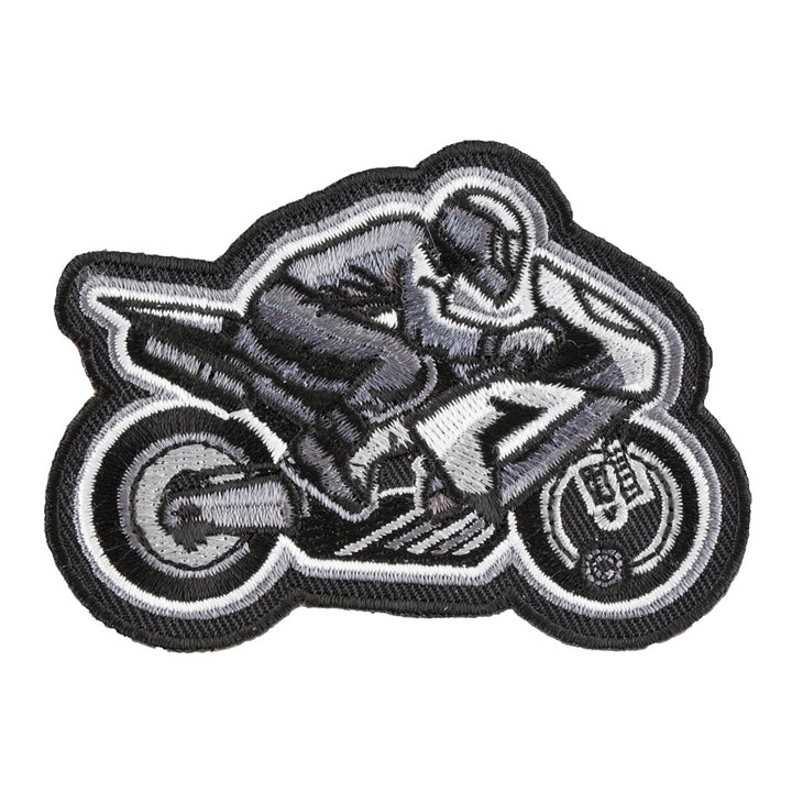 Speeding Gray Rider Motorcycle Patch, Biker Patches — product image