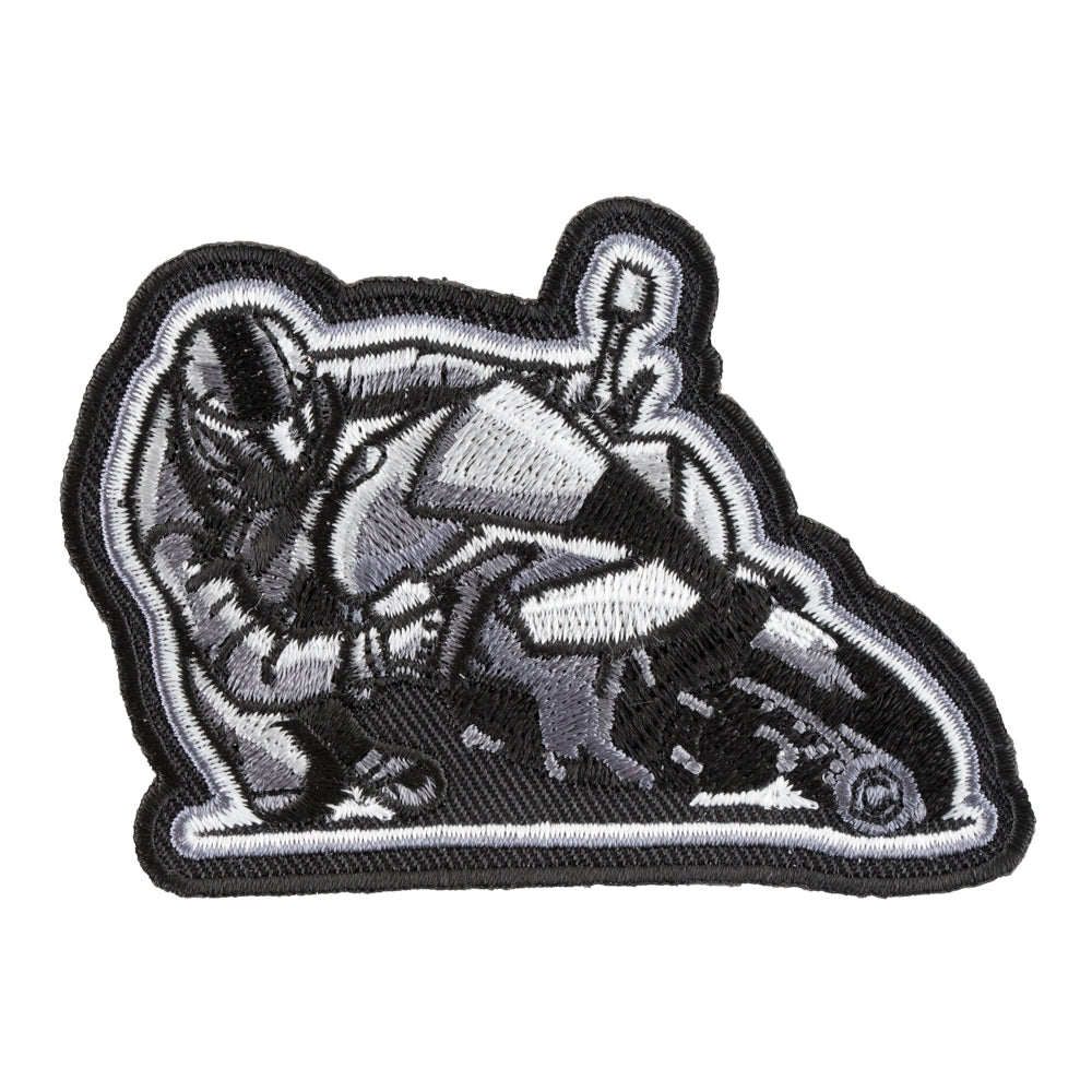 Cornering Gray Rider Motorcycle Patch, Biker Patches — product image