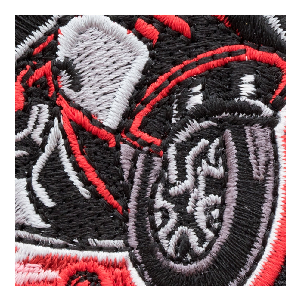 Red Motorcycle Rider Embroidered Patch, Biker Patches — detail view 1