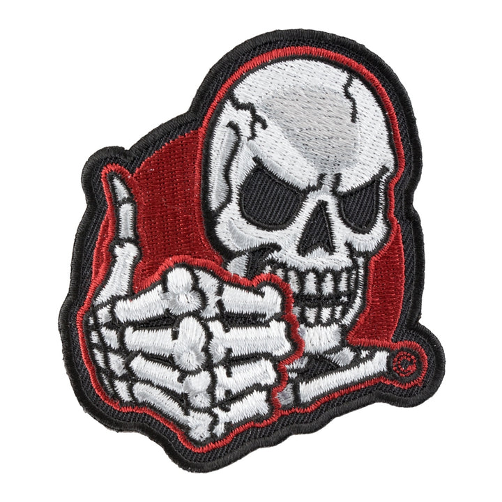 Thumbs Up Skeleton Embroidered Patch, Skull Patches — product image