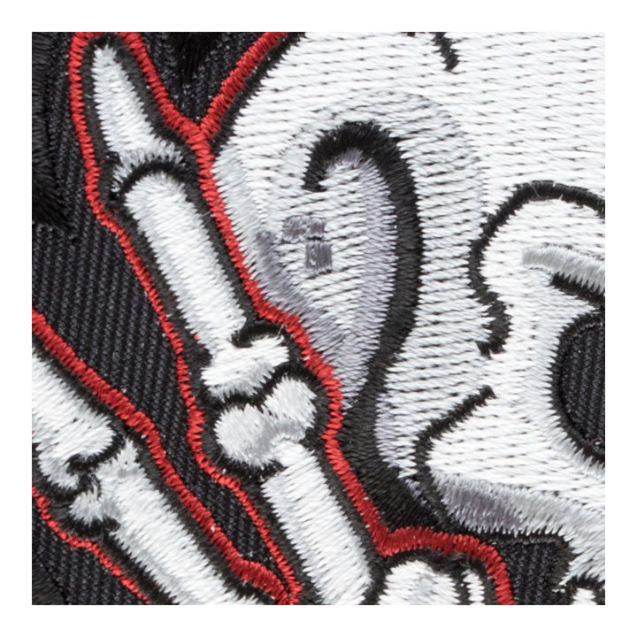 Peace Sign Skeleton Embroidered Patch, Skull Patches — detail view 2