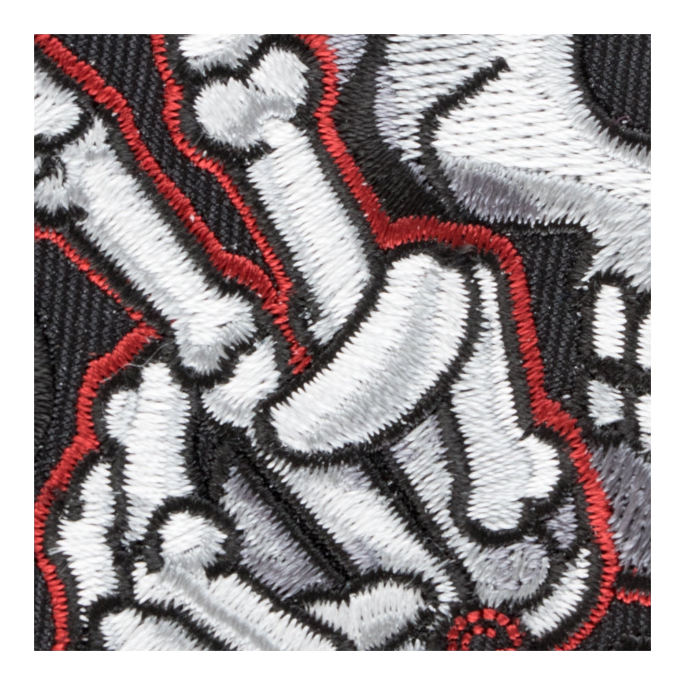 Peace Sign Skeleton Embroidered Patch, Skull Patches — detail view 1