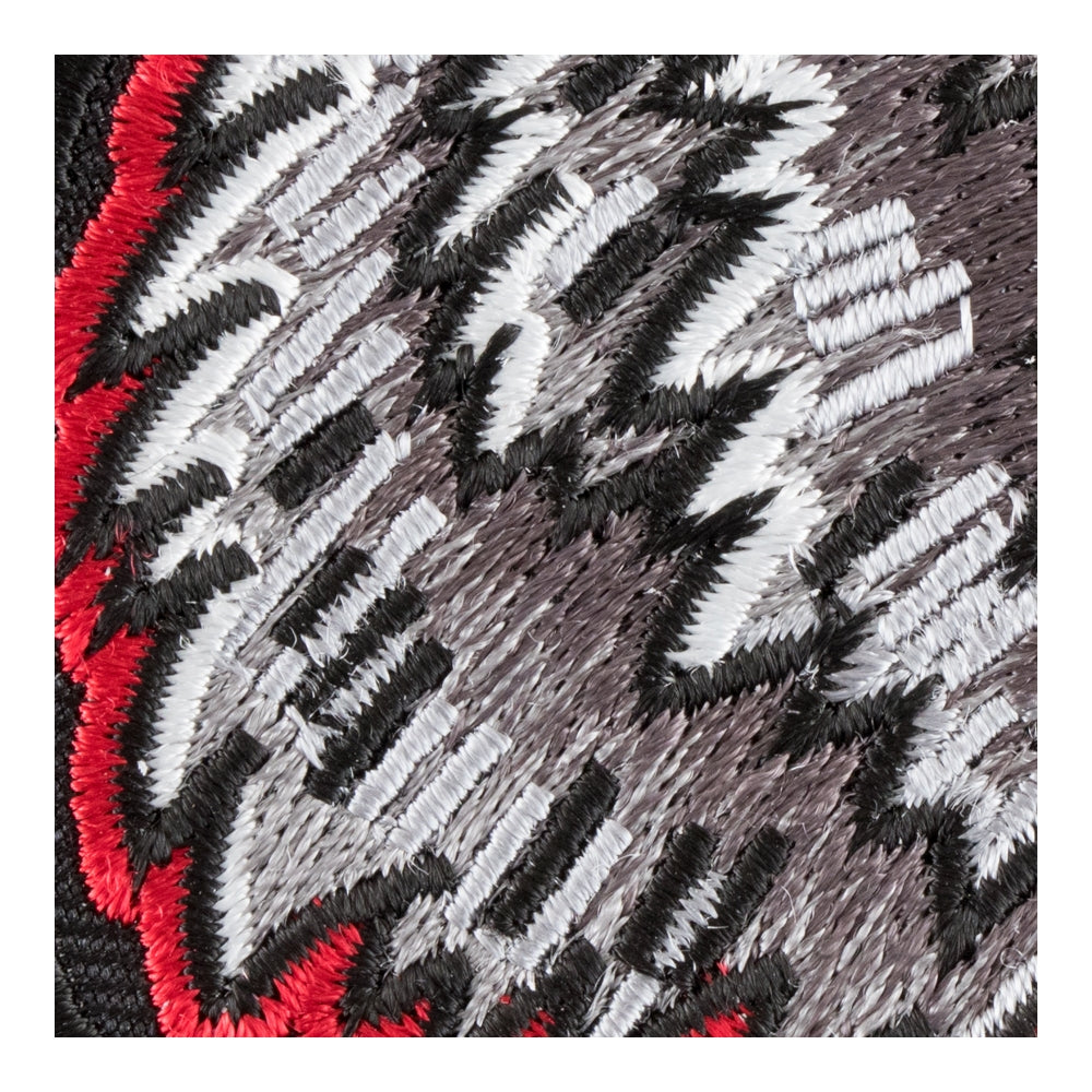 Snarling Wolf Head Embroidered Patch, Animal Patches — detail view 1