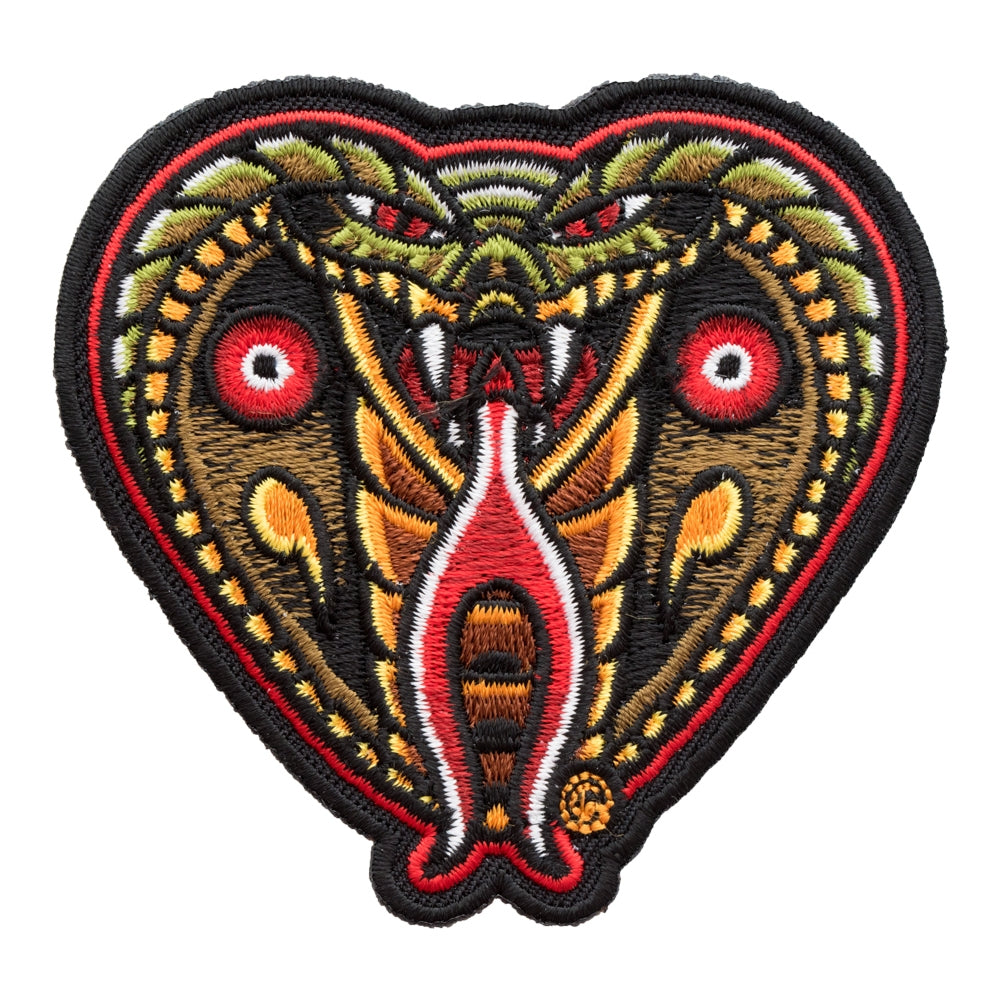 Biting Cobra Head Green Snake Patch, Snake Patches — product image