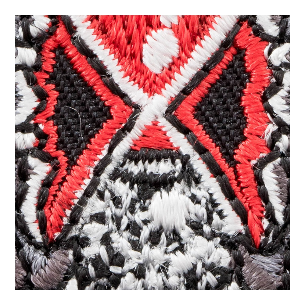 Red &amp; Black Gothic Hourglass Skull Patch, Death Patches — detail view 2