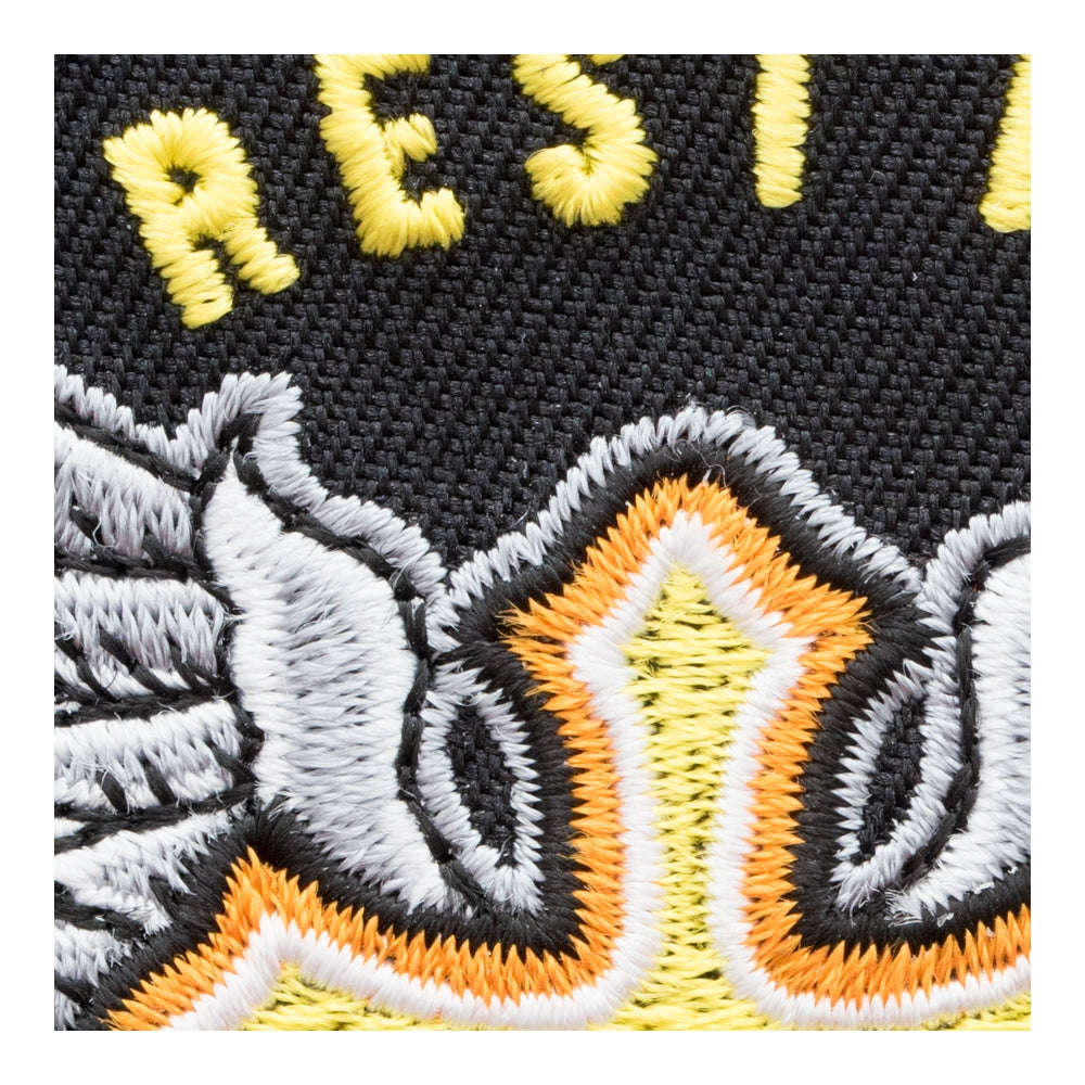 Rest In Glory Winged Golden Cross Patch, RIP Patches — detail view 2