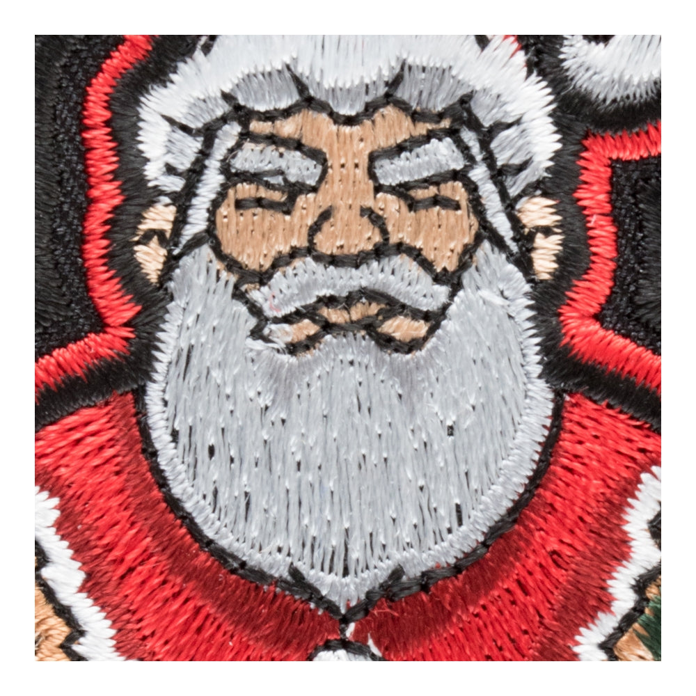 Tough Tattooed Biker Santa Patch, Christmas Patches — detail view 2