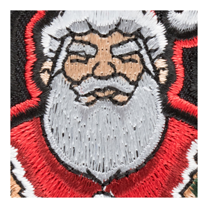 Tough Tattooed Biker Santa Patch, Christmas Patches — detail view 2