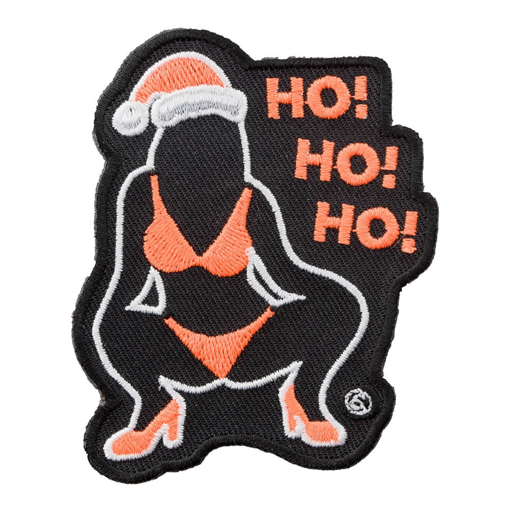 Ho Ho Ho Dancing Lady Santa Hat Patch, Christmas Patches — product image