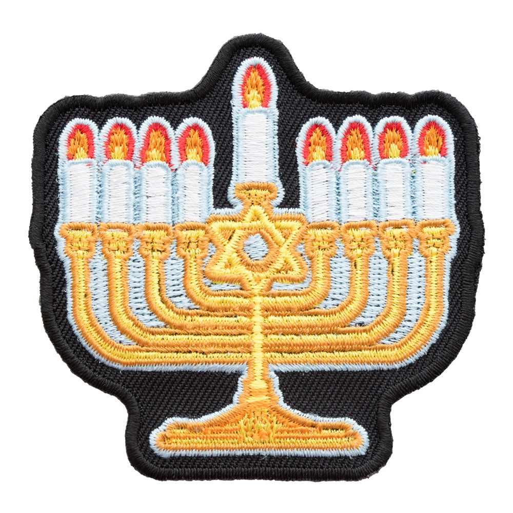 Hanukkah Menorah Star Of David Patch, Holiday Patches — product image