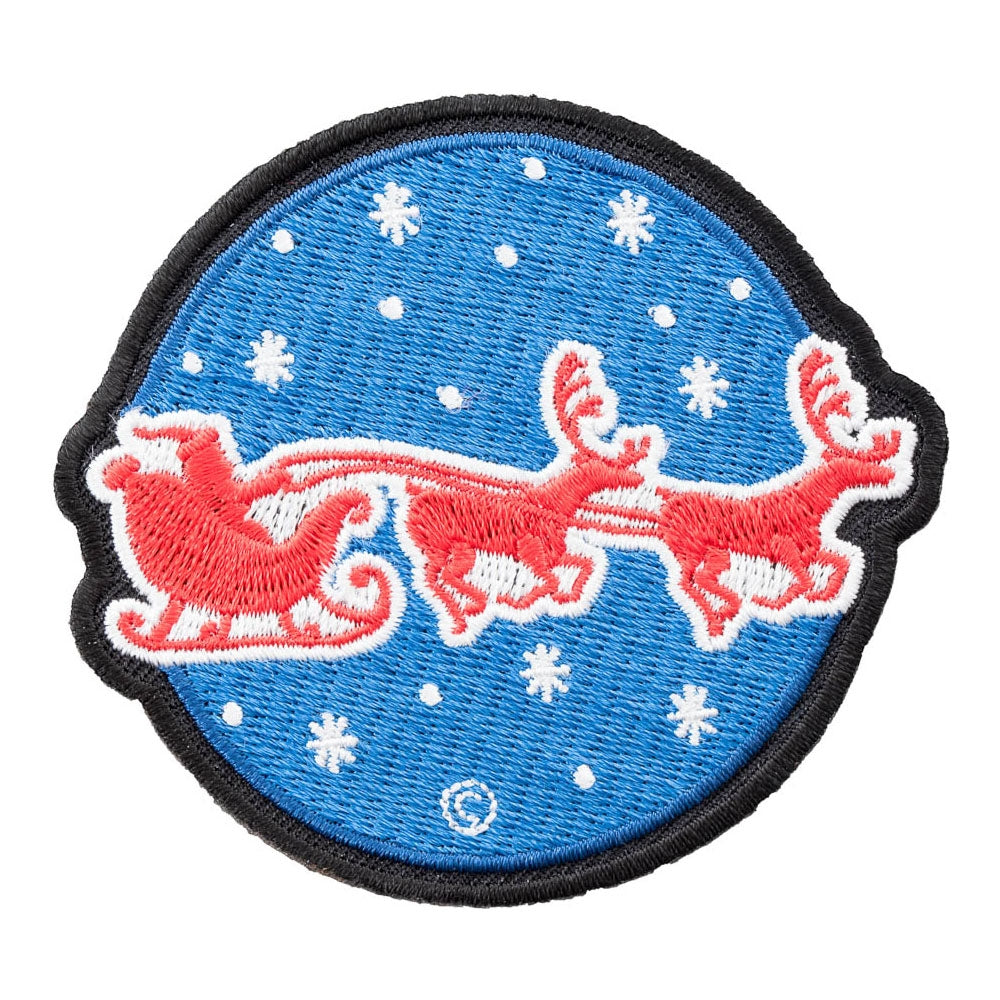 Santa Claus Sleigh And Reindeers Patch, Christmas Patches — product image