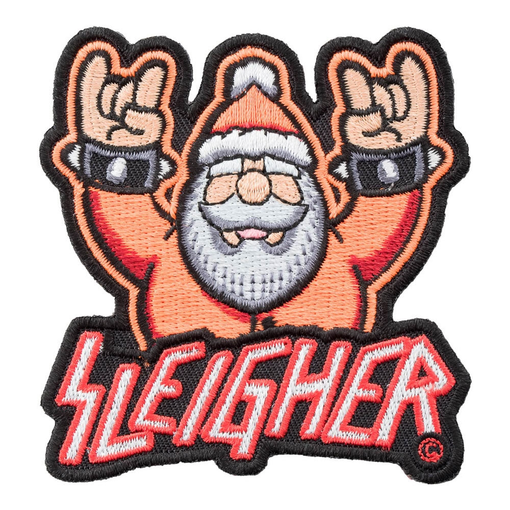 Heavy Metal Sleigher Santa Claus Patch, Christmas Patches — product image