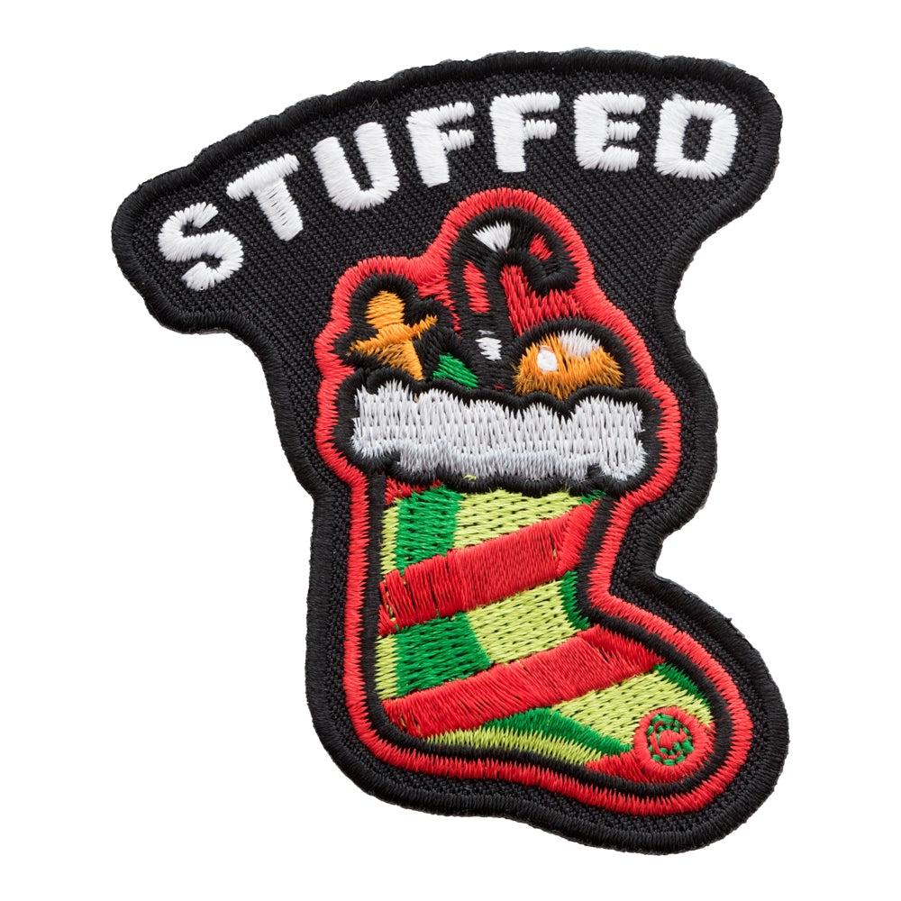 Stuffed Green & Red Stocking Patch, Christmas Patches — product image