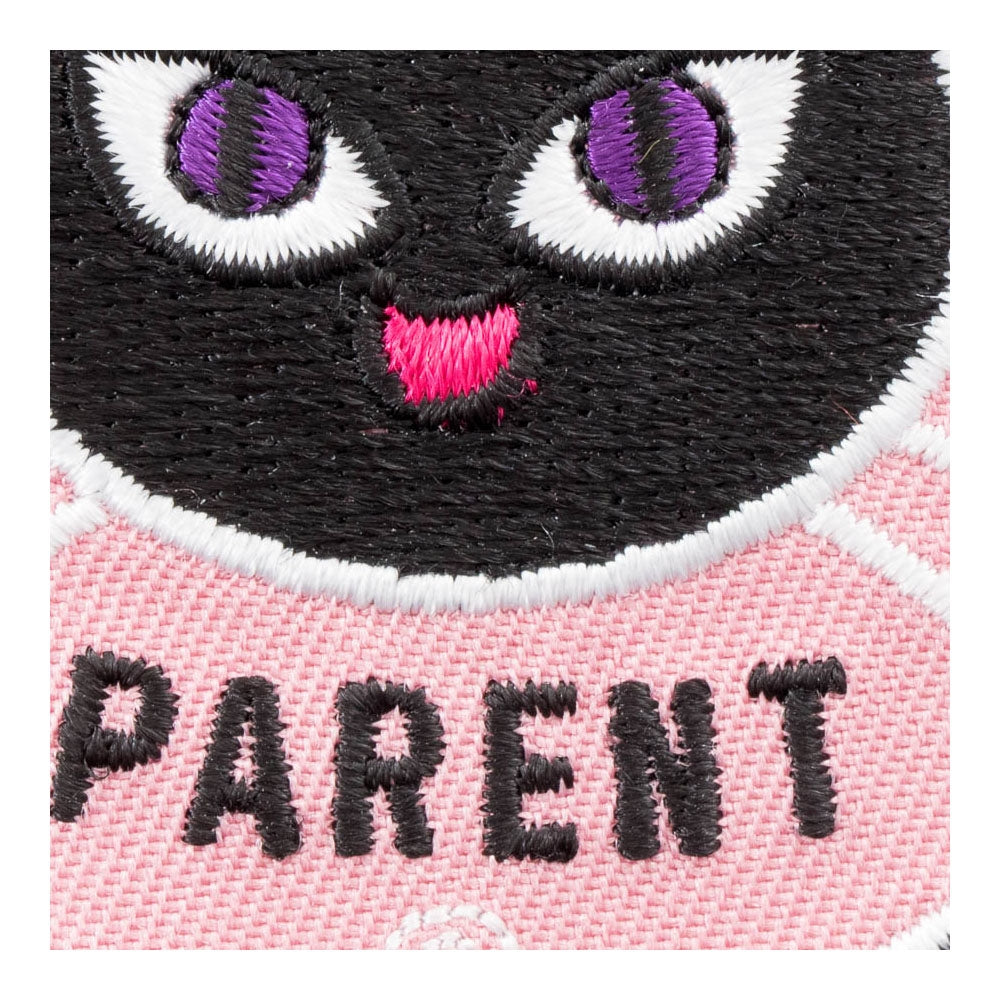 Proud Parent Black Cat Round Patch, Animal Lover Patches — detail view 1