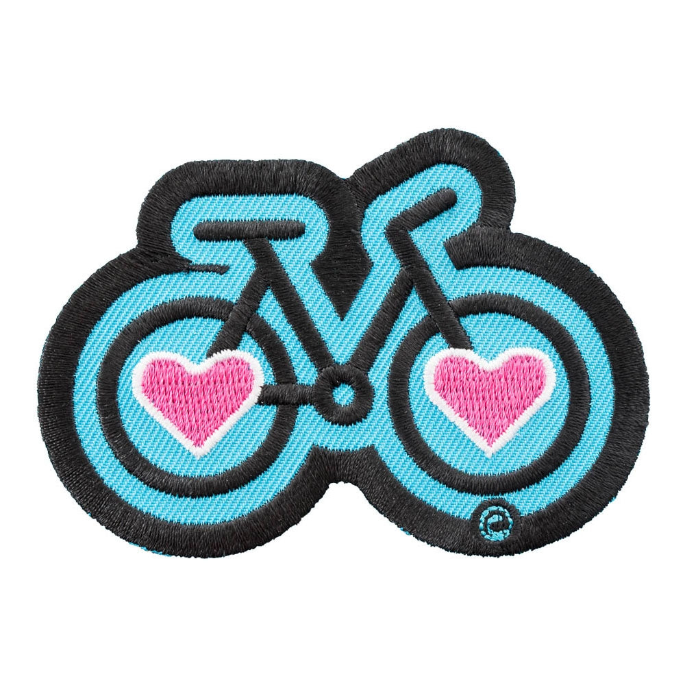 Heart To Ride Pink And Blue Bicycle Patch, Active Living Patches — product image