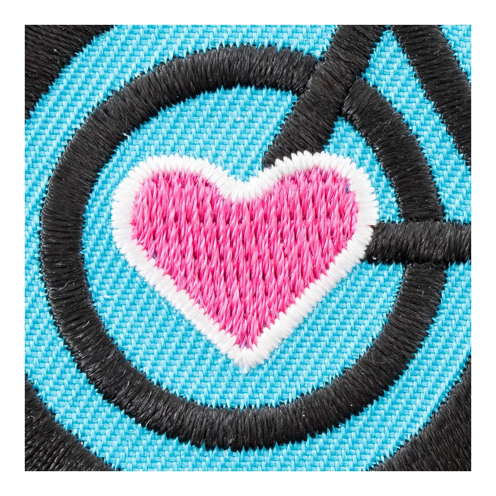 Heart To Ride Pink And Blue Bicycle Patch, Active Living Patches — detail view 1