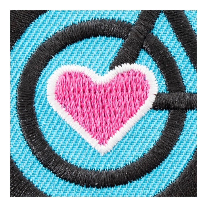 Heart To Ride Pink And Blue Bicycle Patch, Active Living Patches — detail view 1