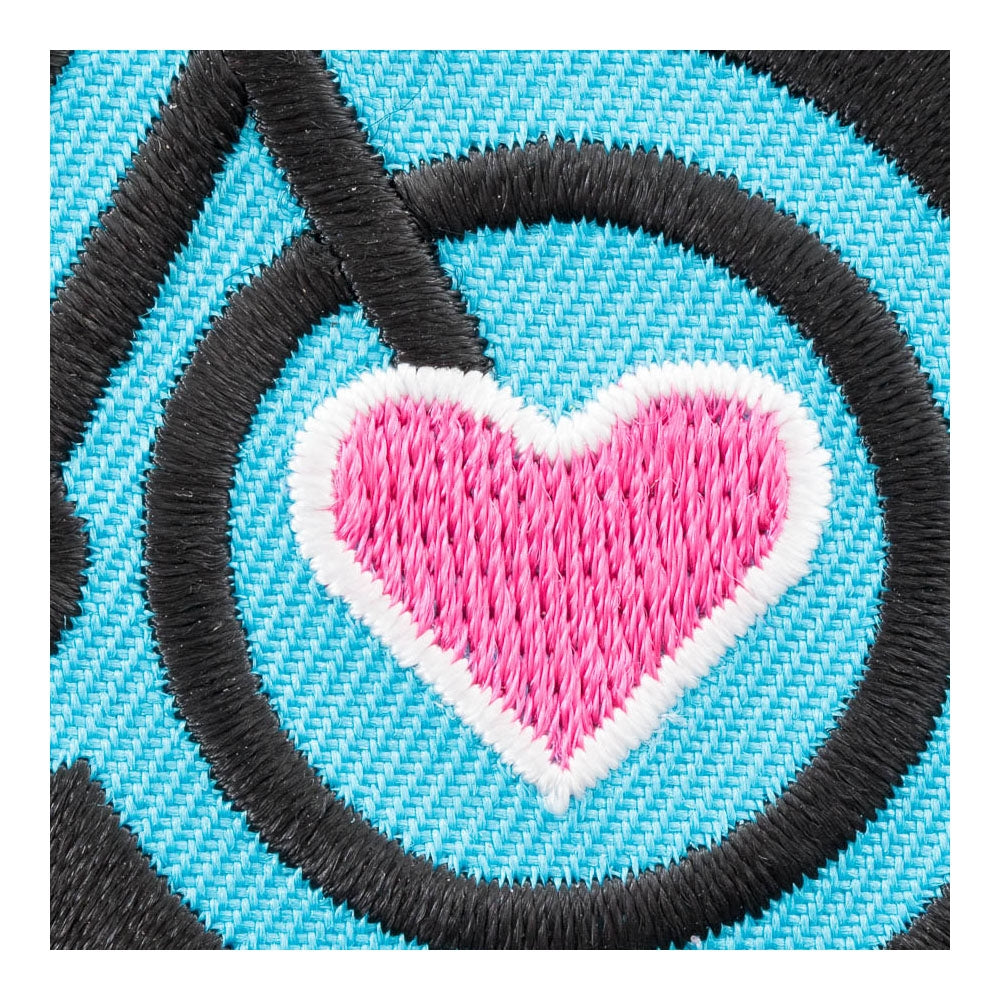 Heart To Ride Pink And Blue Bicycle Patch, Active Living Patches — detail view 2