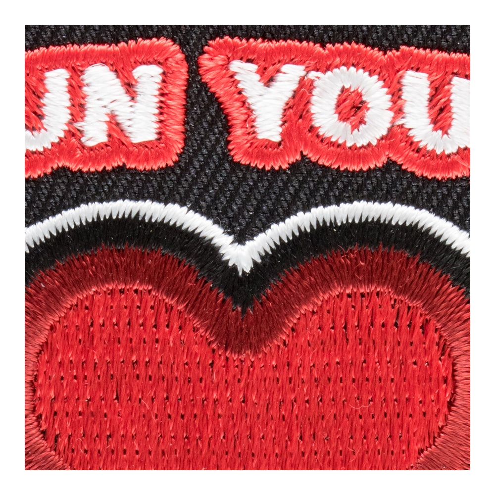 Run Your Heart Out Black &amp; Red Patch, Active Living Patches — detail view 2