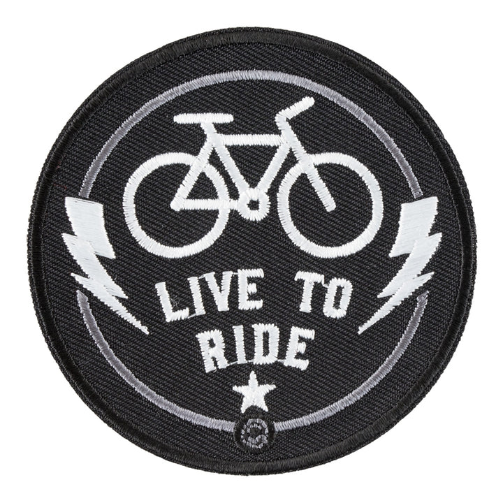 Live To Ride Bicycle B&amp;W Patch, Health Fitness Patches — product image