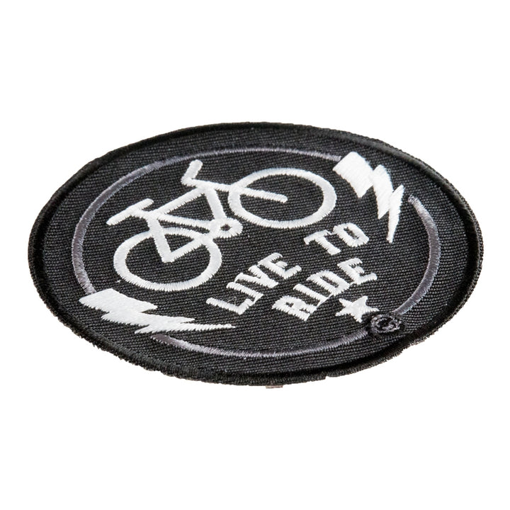 Live To Ride Bicycle B&amp;W Patch, Health Fitness Patches — detail view 2