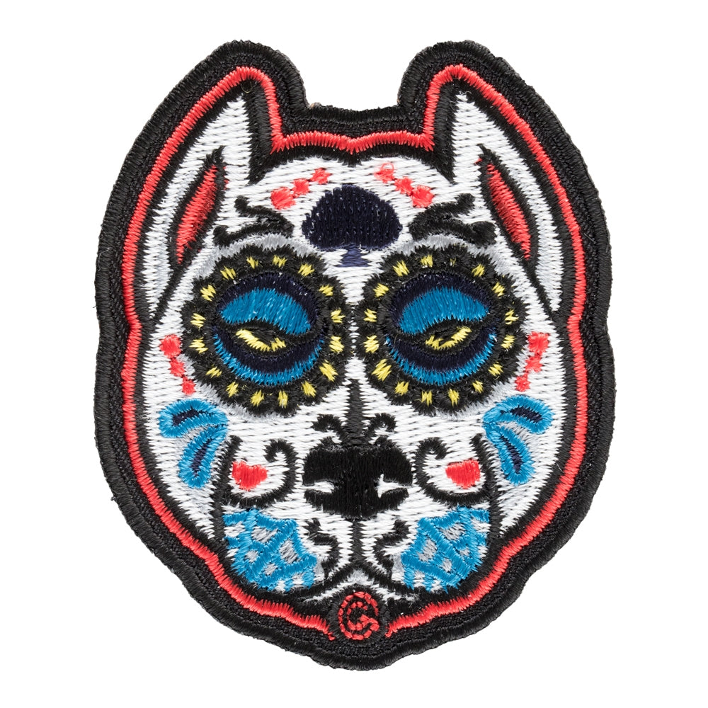 Sugar Skull Pitbull Patch, Day Of The Dead Patches — product image