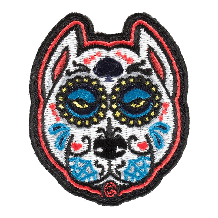 Sugar Skull Pitbull Patch, Day Of The Dead Patches — product image