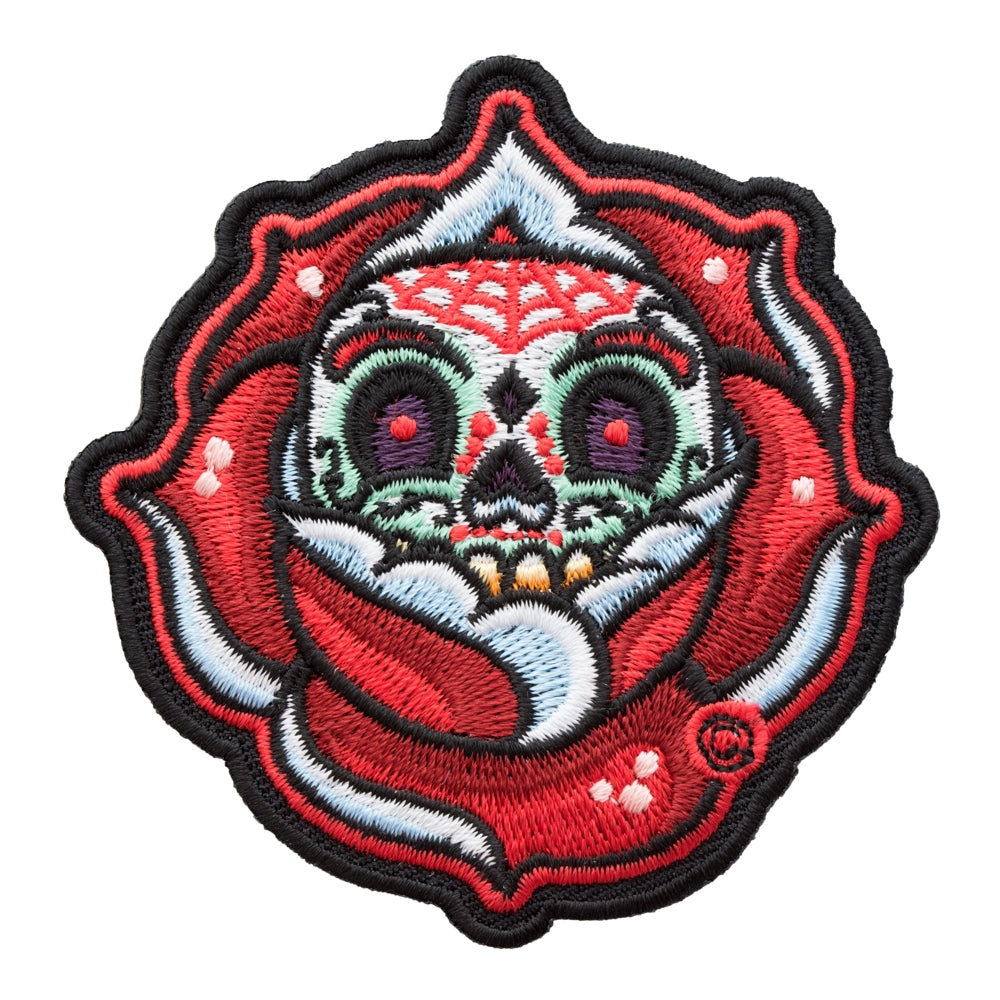 Muerte Rose Sugar Skull Patch, Day Of The Dead Patches — product image
