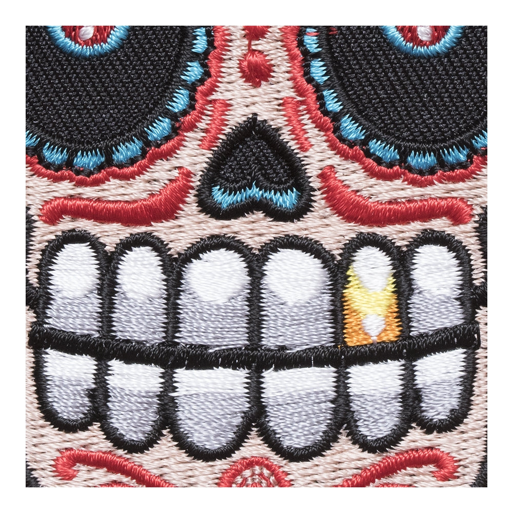 Gold Tooth Sugar Skull Patch, Day Of The Dead Patches — detail view 1