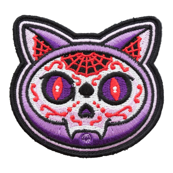 El Gato Sugar Skull Patch, Day Of The Dead Patches — product image
