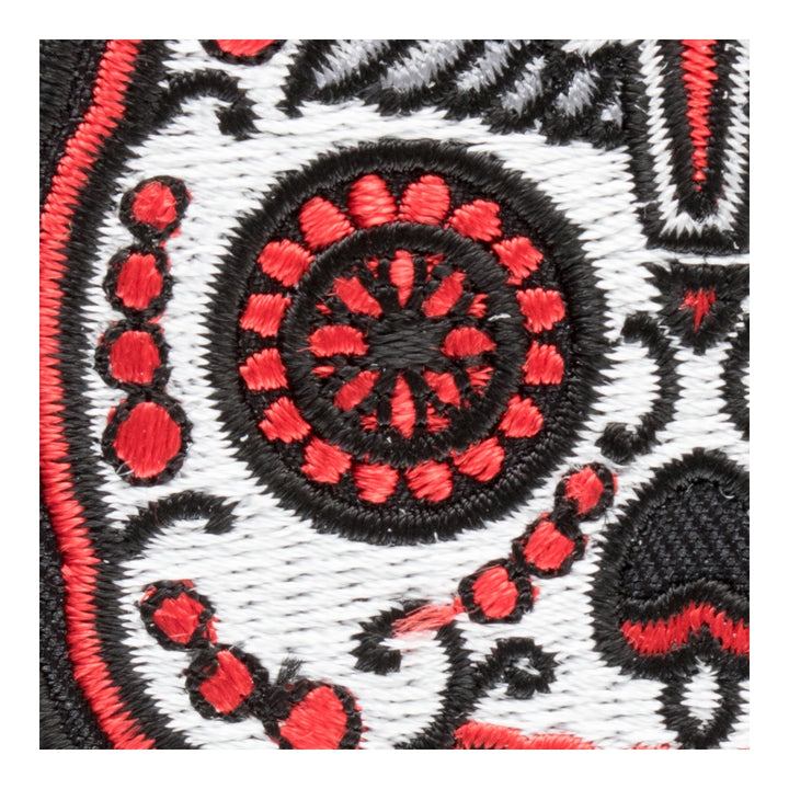 Cruz Alada Roja Sugar Skull Patch, Day Of The Dead Patches — detail view 1