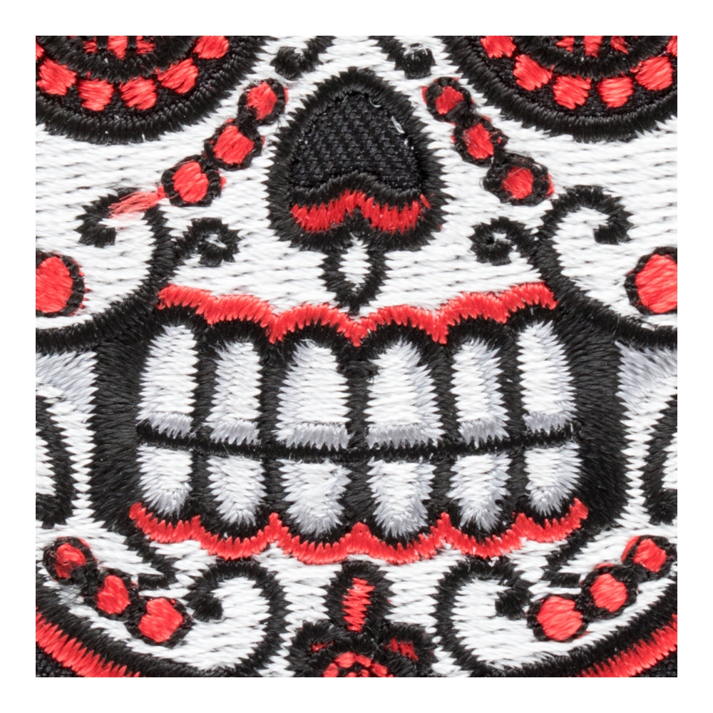 Cruz Alada Roja Sugar Skull Patch, Day Of The Dead Patches — detail view 2