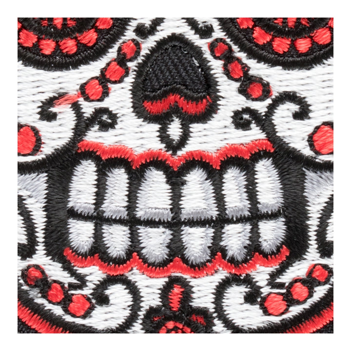 Cruz Alada Roja Sugar Skull Patch, Day Of The Dead Patches — detail view 2